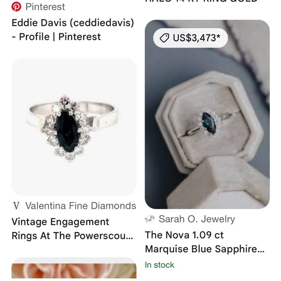 18K White Gold Sapphire & Diamond Engagement Ring - Picture 11 of 16